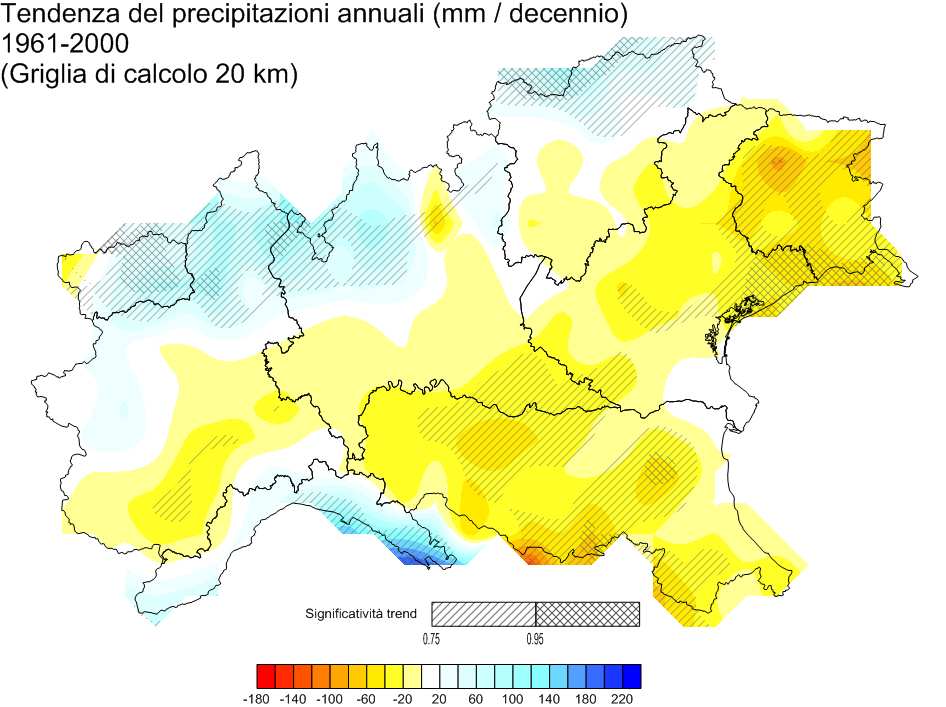 VARIAZIONE DELLE PRECIPITAZIONI.