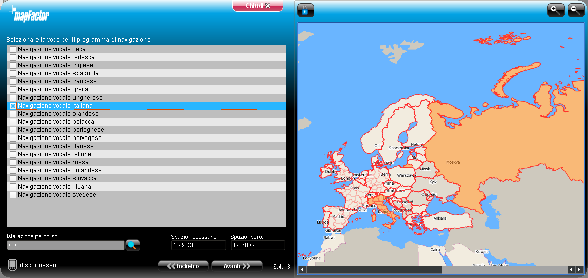 Come installare Navigator 14 Selezionate la lingua desiderata per i comandi vocali di Navigator.