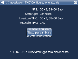 81 Navigator 15 2)Il ricevitore TMC é autonomo Scegliere manualmente la porta COM. Poi inserite il numero della porta, la sua velocitá di trasmissione e il protocollo di trasmissione.