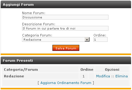 I forums Sempre dalla stessa scheda del pannello di amministrazione è disponibile l opzione per creare un forum di discussione molto articolato.