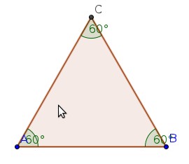 dipende dalla lunghezza del segmento AB. Probabilmente avrete osservato che il triangolo ABC sembra equilatero, e in effetti lo è.