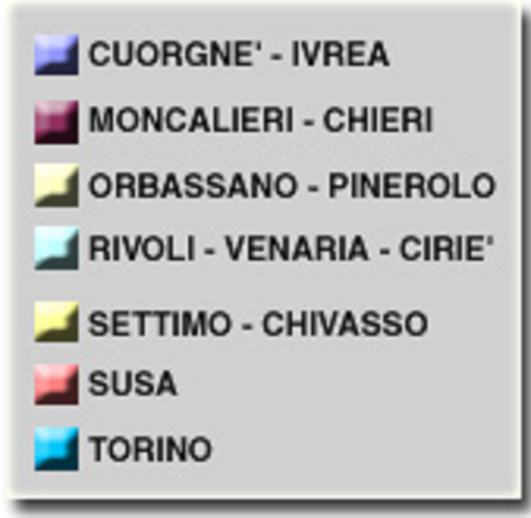 La distribuzione territoriale delle imprese La Provincia di Torino è stata ripartita in aree coincidenti con quelle dei Centri per l impiego, che riportiamo di seguito.