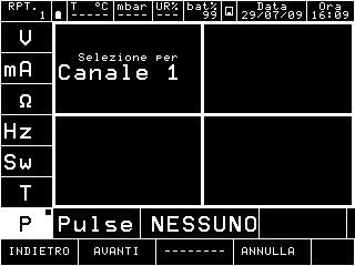 6.4.2 Altre configurazioni 6.4.2.1 Misura di pressione La seguente procedura illustra la configurazione del Pascal 100 o Pascal 100/S per la misura della pressione.