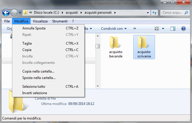 Modulo 1 - Nuova ECDL G. Pettarin - Computer Essential Uso del comando annulla Adesso riportiamo la cartella acquisto scrivania nella cartella acquisti personali.