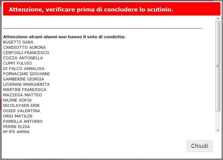 Per cancellare il recupero assegnato cliccare sulla casella del recupero, apparirà questa schermata Cliccare sulla X rossa.