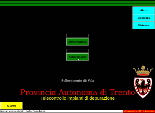 Sinottico (Human Machine Interface) Requisiti: GUI standard ADEP Colori avvisi/allarmi Controllo