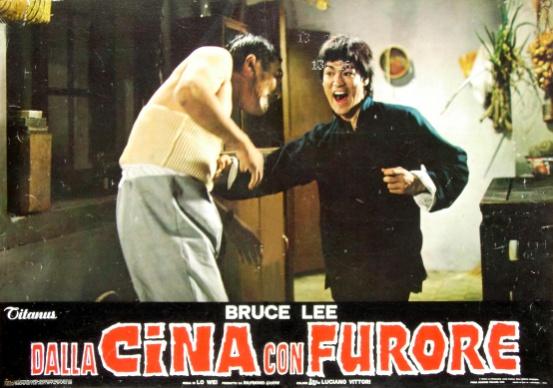 Dalla Cina con furore (Fist of fury, 1972), uscito in Italia per primo il 1 marzo 1973.