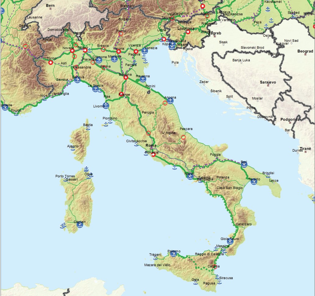 CEF Mappa rete ferroviaria italiana