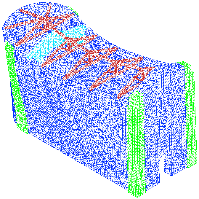 Per le capriate lignee di copertura e le travi del corpo absidale, è stato definito un materiale elastico lineare isotropo le cui caratteristiche sono riportate nella tabella 2. Tabella 2.