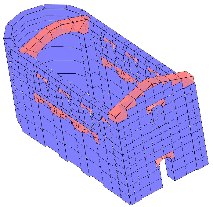 4.2 Le simulazioni in ambiente 3DMacro E stato sviluppato un ulteriore modello tridimensionale utilizzando il software 3DMacro basato su un approccio di modellazione semplificato per macro-elementi.