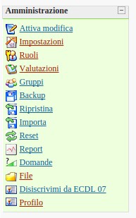 Per caricare un file, dopo aver effettuato l'accesso al corso, selezionare nel menu la voce File e quindi la voce Carica un file sul server. Premere il pulsante Sfoglia.