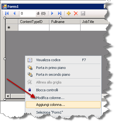 9. Fare clic con il pulsante destro del mouse in un punto qualsiasi della griglia