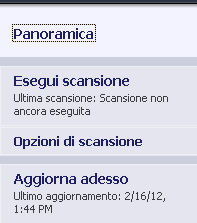 menu di scelta rapida aperto tramite clic con il pulsante destro del mouse sull'icona del rispettivo componente nella panoramica dei componenti della finestra principale di AVG Internet Security 2012.