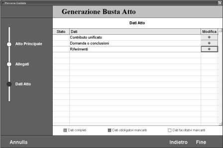 Versione 2009.2 L ultimo passaggio prevede l indicazione di ulteriori informazioni. Per ognuna di esse occorre cliccare sul pulsante che attiva la finestra di inserimento relativa.