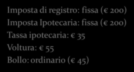 Separazione convenzionale: Tassazione Imposta di registro: fissa ( 200) Imposta