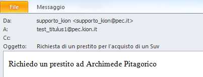 Titulus riceve da casella di PEC Come specificato sulla ricevuta, per leggere il messaggio occorre aprire