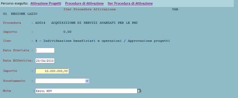 Modalità Attuative Data di pubblicazione del Bando o della procedura di selezione dei progetti Data di scadenza per la presentazione delle domande relative al Bando Data di