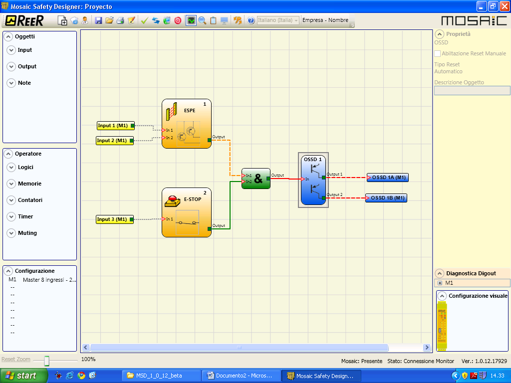 Figura 46 - Monitor grafico Protezione con password Le operazioni di caricamento e salvataggio del progetto sono protette grazie alla richiesta di Password in MSD.