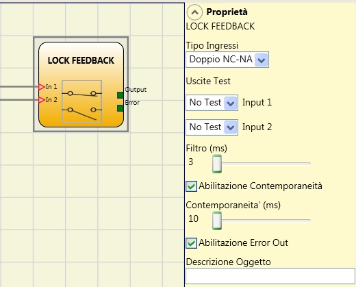 LOCK FEEDBACK Il blocco funzionale LOCK FEEDBACK verifica lo stato di blocco di un dispositivo guard lock (serratura) per ripari mobili o varco di sicurezza.