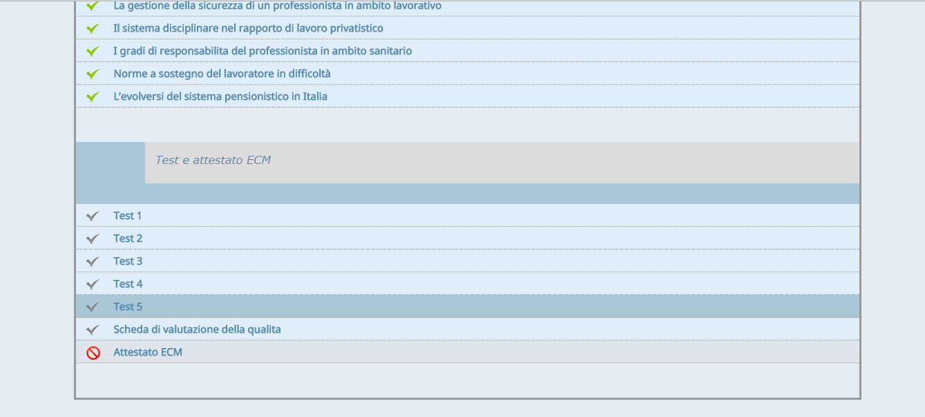 accedere ai test Si clicca