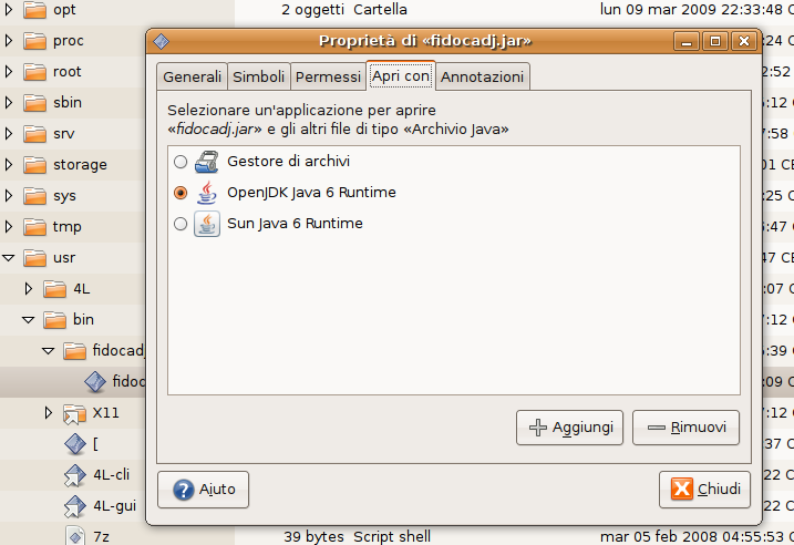 A.2. Linux Figura A.1.: La finestra di impostazione dei permessi, con la distribuzione Ubuntu 8.04.