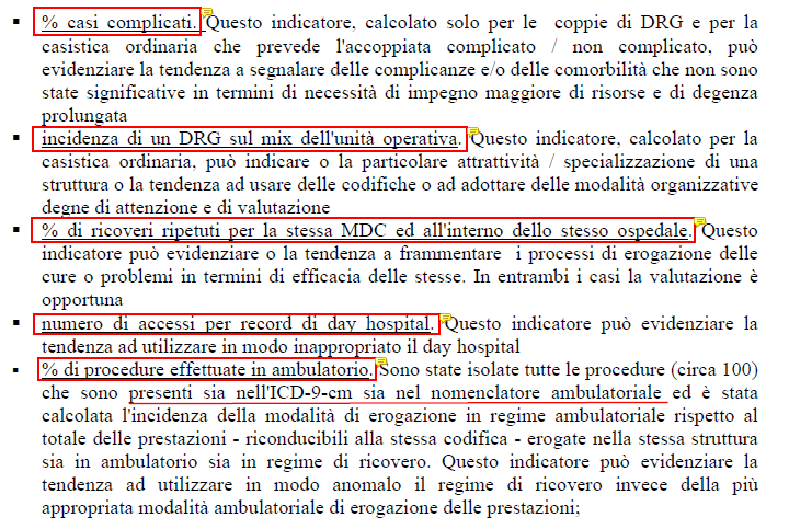 Gli indicatori per il controllo esterno