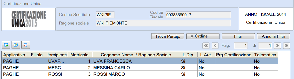 Tramite il bottone è possibile abbinare l Intermediario al sostituto, come intermediario di default.