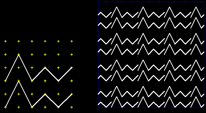 Perché il modulo sia convertibile in tratteggio è necessario che i vertici delle linee combacino con i punti della griglia.