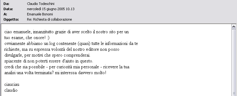 Rappo ocon u en e(voo 4 - omo) Abbamo spedo una e-ma a Vce Capoedaoe de so che, vso uoo ne'eenco dea edazone, c sembava a pesona pù adaa a spondee a nose domande eave aa gesone.