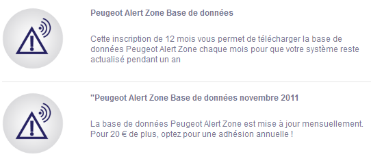 1. Procedura per l'acquisto, il download e l'installazione manuale dei file Peugeot Alert Zone su un CD-ROM (PROCEDURA CONSIGLIATA) È disponibile una procedura alternativa, destinata ad utenti