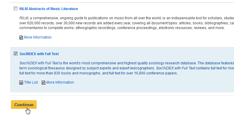 SCELTA DEL DATABASE Dal sito della biblioteca, sezione Banche dati, selezionare il titolo di una delle banche dati su EbscoHOST dalla categoria Economia e sociologia.