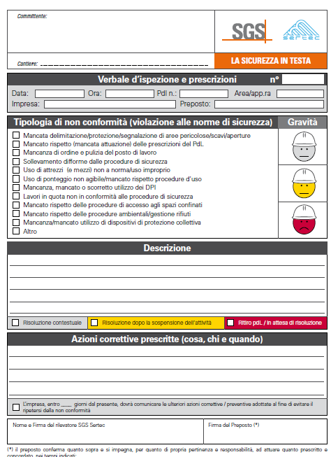 Controllare la sicurezza Negli anni sono stati conseguiti costanti risultati di miglioramento nei nostri cantieri anche per una costante presenza, proattiva, del nostro personale in campo.