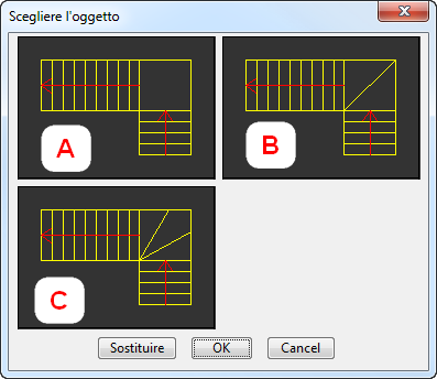 Scale Scala a chiocciola Richieste a linea di comando. Numero delle alzate<18>: Angolo pedata<18>: Raggio esterno<2.4>: Raggio interno<0.4>: Cambia/Punto di inserimento: Angolo di rotazione <0.