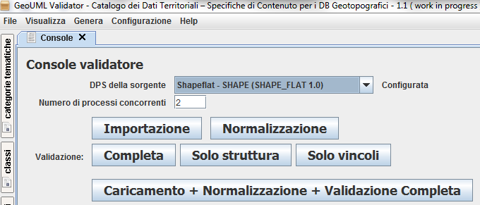 parte devono essere indicati i valori metrici da utilizzare come soglia nei controlli metrici; si noti che il controllo relativo sarà eseguito se viene selezionato il checkbox a sinistra del