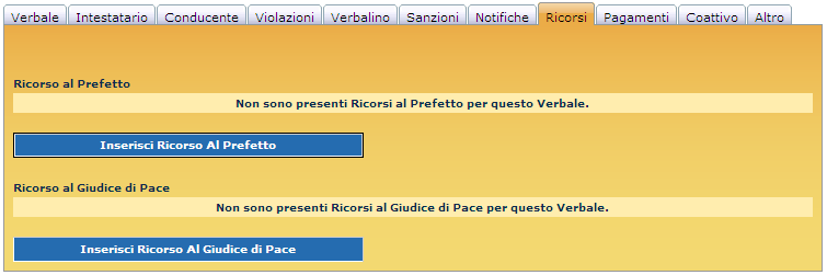 Ricorsi Su Evolution è possibile inserire i ricorsi al Prefetto e al Giudice di Pace.