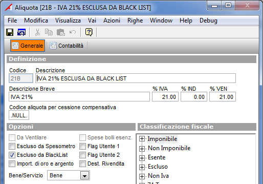 2.3 Aliquote Iva In maniera simile a quanto visto per le anagrafiche, anche nelle aliquote Iva è stato introdotto il flag Escluso da Black List, che determina se l aliquota dovrà essere inclusa o