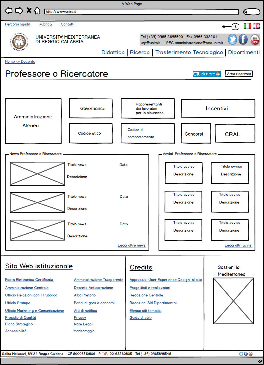 La pagina dello Studente è formata da otto tile ( Manifesto degli studi, Iscrizioni, trasferimenti e tasse, Diritto allo studio, Disabilità, Carriera studente, Consiglio degli studenti, Servizi e