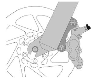 8.3 Registrazione dei freni 8.3.1 Freni a cerchio Per i pattini dei freni: 1. Verificate l'allineamento del pattino con il fianco del cerchio. 5.