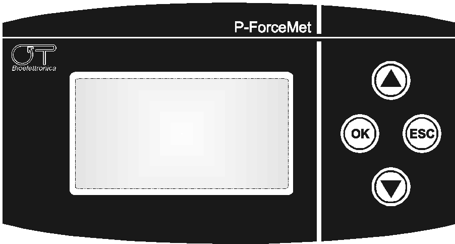 7. DESCRIZIONE DETTAGLIATA PANNELLO FRONTALE In FIG. 1 è riportata una rappresentazione grafica del pannello frontale del P-ForceMet, le varie parti vengono descritte nelle sezioni seguenti.