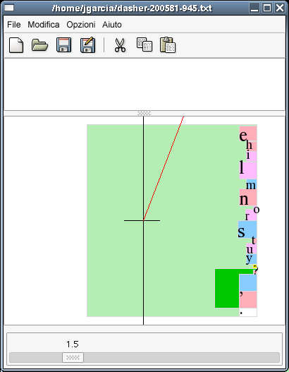 Figura 8.11 Scrittura con Dasher Dasher si basa sul continuo movimento del puntatore.