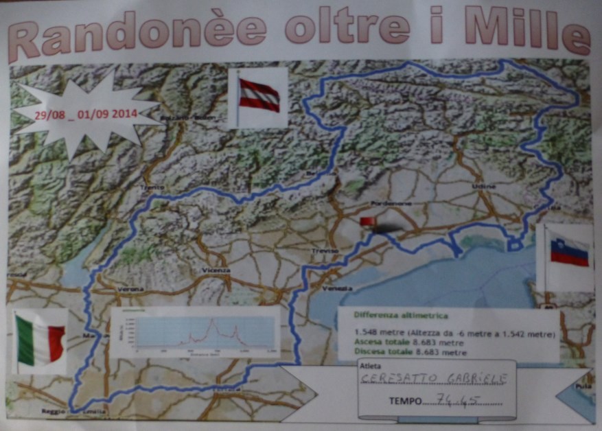 la Voce Cicloturistica Portogruarese Anno XVIII - Numero 185 Notiziario per i Soci Settembre 2014 Randonnèe Oltre i Mille di Piavon Km 1211-29 agosto di Francesco Paolon S pinti da una passione per