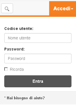 Si aprirà una nuova pagina dove troveremo un box nel quale inserire i codici di accesso.