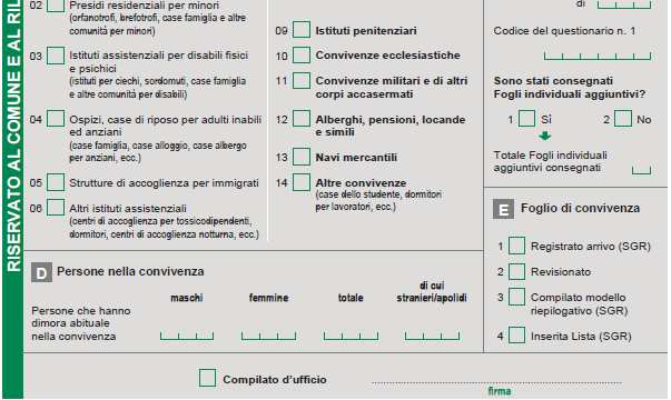 o riconosciuti regolari nell ultima pagina del Foglio di convivenza bisogna barrare la