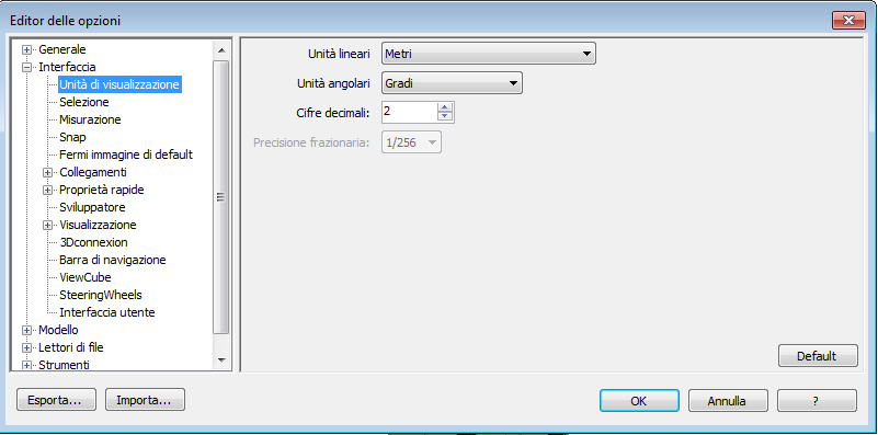 Unità di visualizzazione La scala del modello in Autodesk Navisworks viene determinata in base alle unità di visualizzazione.