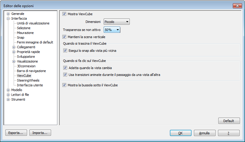 3 Fare clic su OK. Come visualizzare la bussola per il ViewCube 1 Fare clic con il pulsante destro del mouse sullo strumento ViewCube, quindi fare clic su Opzioni ViewCube.