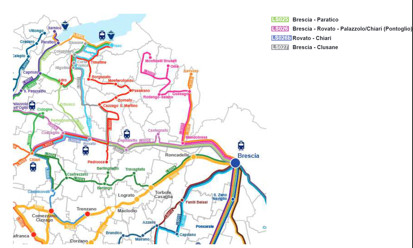 Classificazione amministrativa della rete stradale [Fonte: Piano del Traffico della Viabilità Extraurbana, 2012] A Ospitaletto il servizio di trasporto pubblico su gomma è gestito dalla Società TBS S.