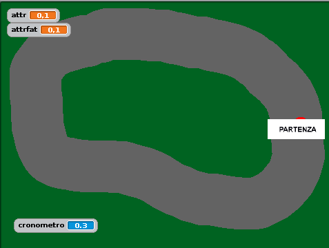 Di seguito lo sprite che si muove all interno del circuito: Figura 66: L output visuale di S4A