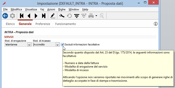 10.1.1 Elenco movimenti Queste informazioni sono facoltative, per cui viene dato all utente la possibilità di ometterle senza ottenere alcuna segnalazione di mancata compilazione. 10.1.2 Preferenze