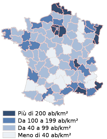 LA FRANCIA 96 Dipartimenti Densità di popolazione per dipartimenti (2009) Tasso di disoccupazione: 9,4% (2012) Capitalismo alla