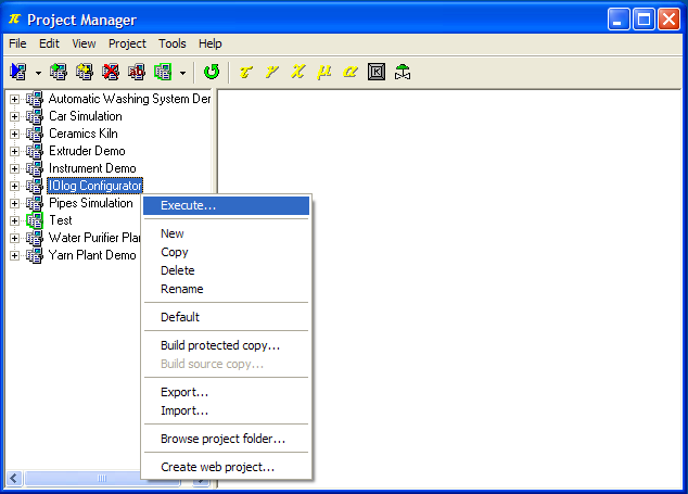 3. Configurazione dei parametri di comunicazione Installare Winlog Lite/Pro ed eseguire il Project Manager selezionando la sua icona fra